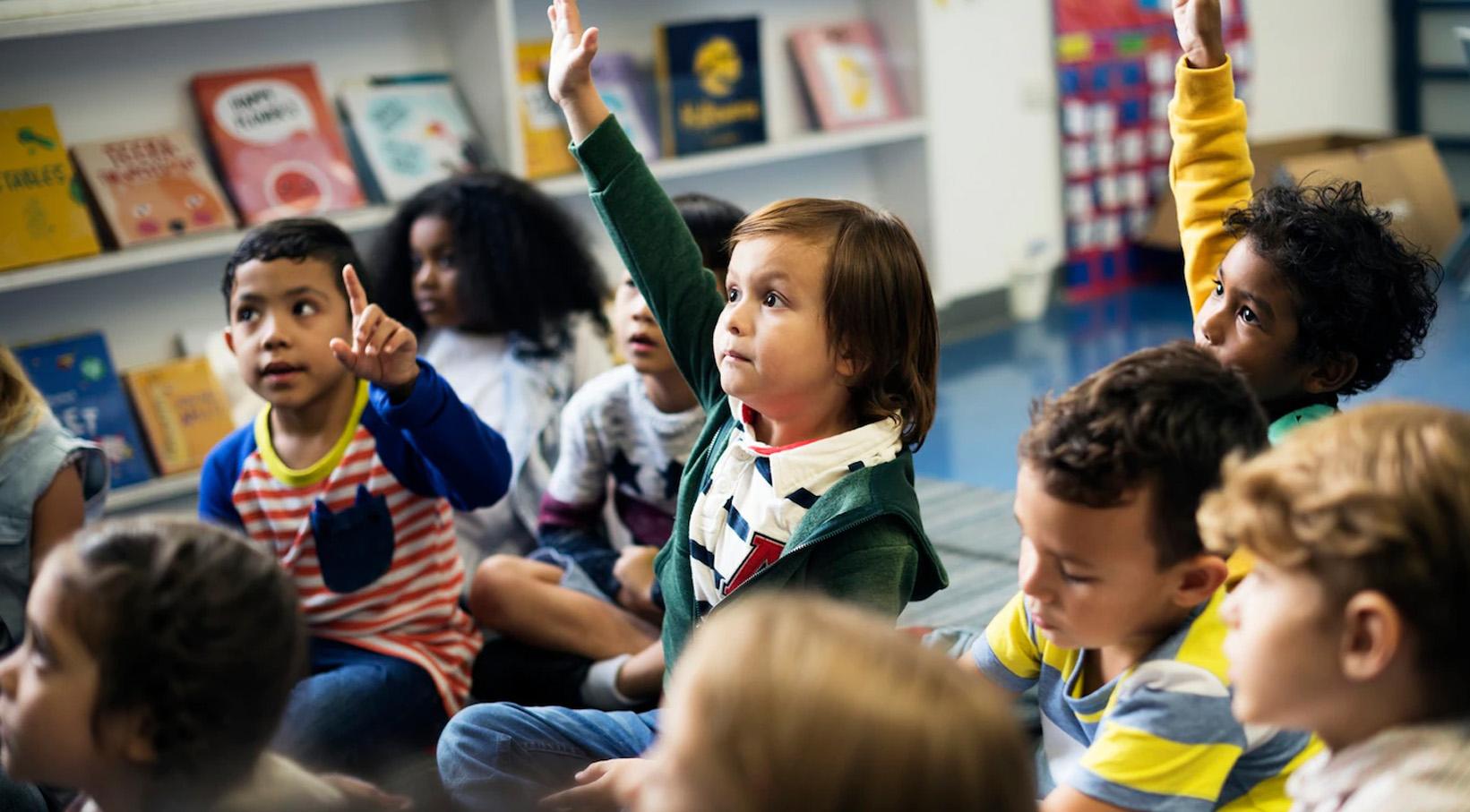Classroom of nursery kids